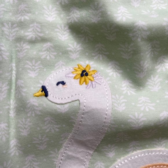 NWT 5t 5 o 4t 4 swan bird footie pajamas sleeper easter birthday carters spring - Picture 5 of 6